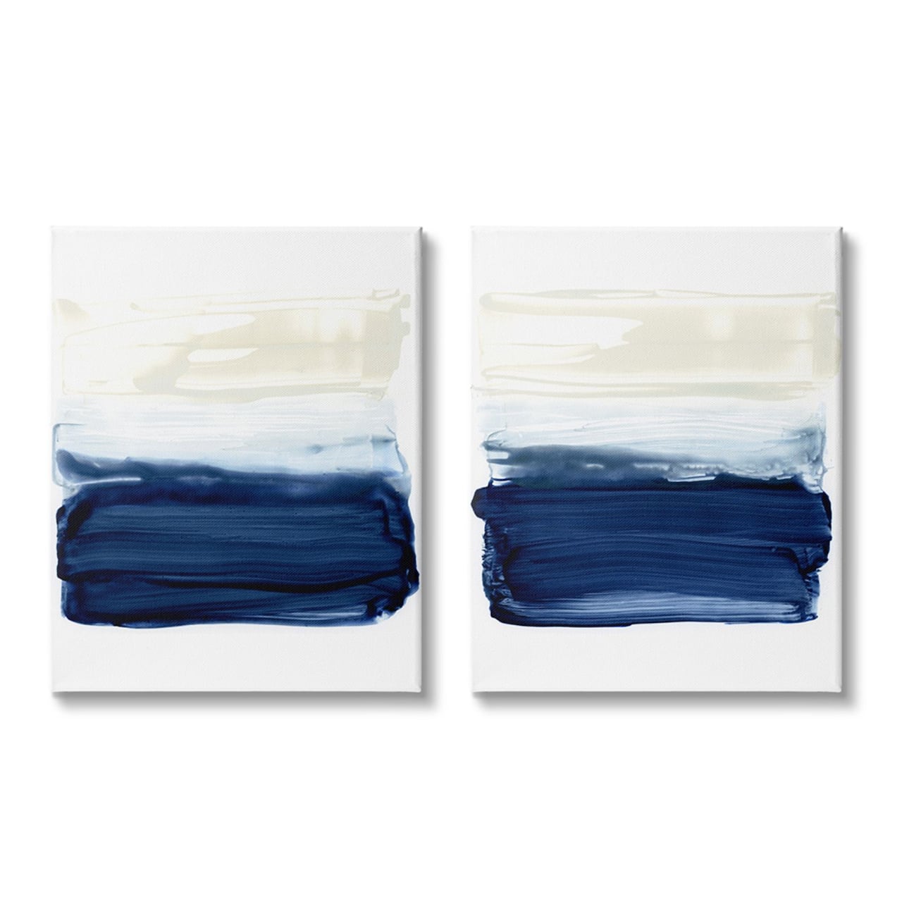Stupell Industries Coastal Brushstrokes Abstract Beach Ombre Design Canvas Wall Art Set